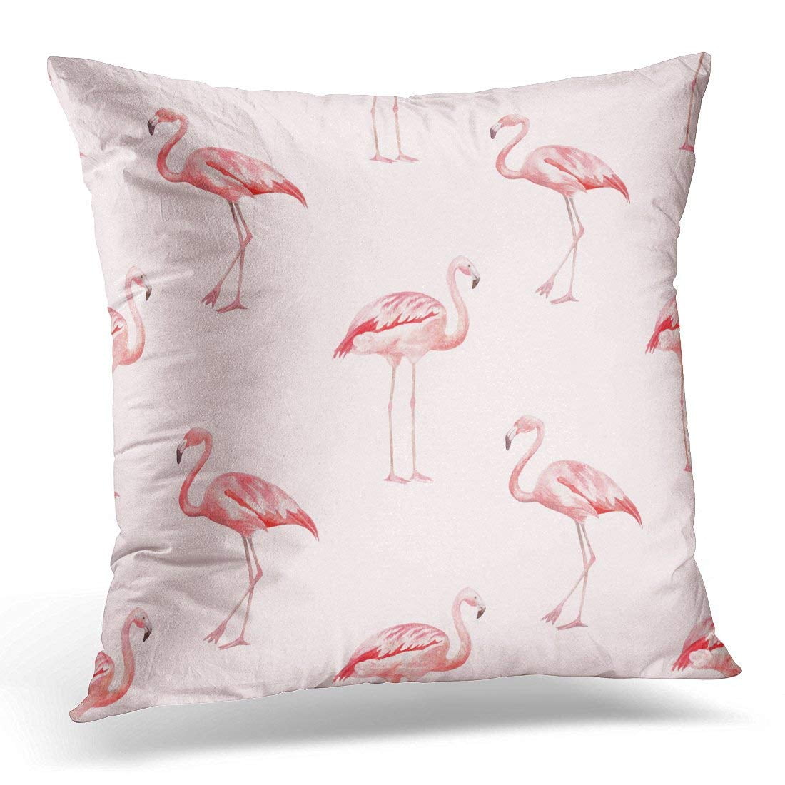 ARHOME Animal Watercolor Pink Flamingo Pattern Bird Throw Pillow Case