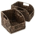 thumbnail image 3 of Casafield (Set of 2) Water Hyacinth Pantry Baskets with Handles - Espresso, Medium and Large Size Woven Storage Baskets for Kitchen Shelves, 3 of 7