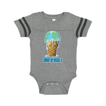 

Inktastic Keep It Cool Melting Earth Ice Cream Cone Gift Baby Boy or Baby Girl Bodysuit