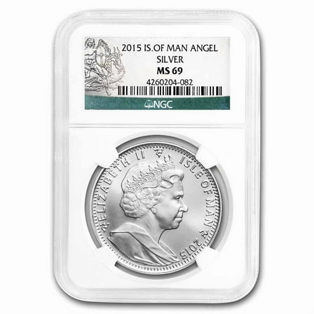 2015 Isle of Man 1 oz Silver Angel MS-69 NGC