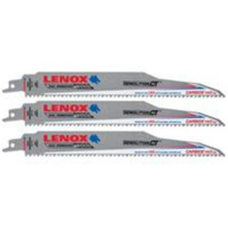 

Lenox Reciprocating Saw Blades Demolition Ct 9 6 Tpi Wood/nail Embedded Cutting 3Pk