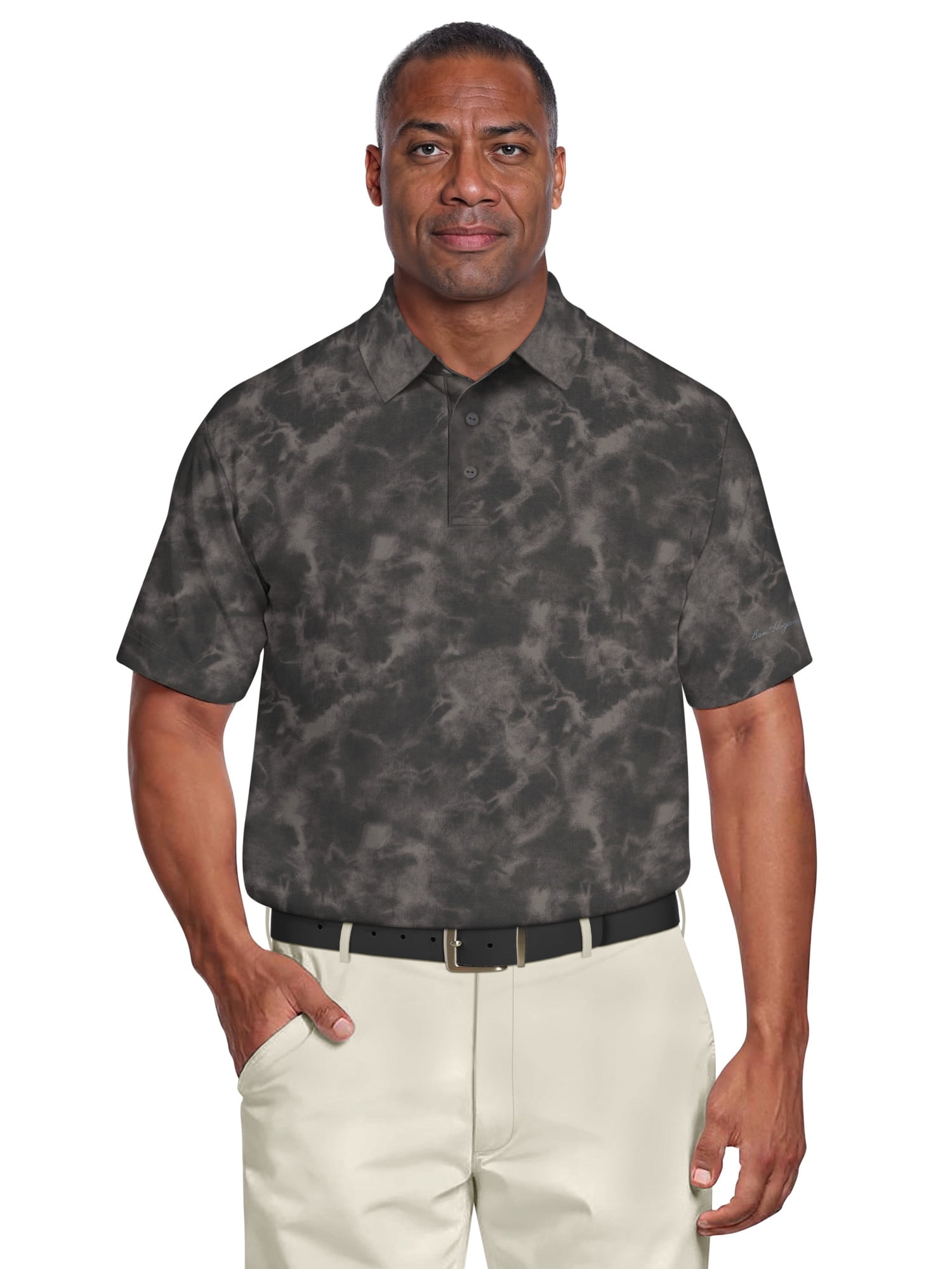 Ben Hogan Men's & Big Men's Performance Watercolor Camo Short Sleeve Golf Polo Shirt, Sizes S-5XL