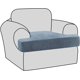 thumbnail image 1 of Fundas de cojín en T de terciopelo elástico de 2 piezas Fundas de cojín de sofá individuales para 2 fundas de cojín de asiento de sofá para fundas de cojín de asiento de sofá con bandas elásticas, GreyStone Blue1 cojín sillón, 1 of 5