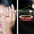 thumbnail image 3 of Rosec Jewels Lab Grown Ruby Eternity Band for Women - Wedding Anniversary Ring - AAAA Quality Certified - with Jewelry Box, 18K Yellow Gold, US 5.00, 3 of 9