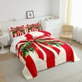 thumbnail image 3 of Manfei Rustic Christmas Flower Queen Comforter Set,Retro Bowtie Ribbon Bedding Sets,Happy New Year Bedding Comforter Set For Girls Teens,Ultra Soft Home Decor Reversible,3 Pieces, 3 of 8