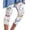 White, variant on Tiqkatyck Workout Leggings for Women, Womens Casual Floral Print Stretch Cropped Pants Slim Fitting Tight Leggings Pants, Shorts for Women Blue