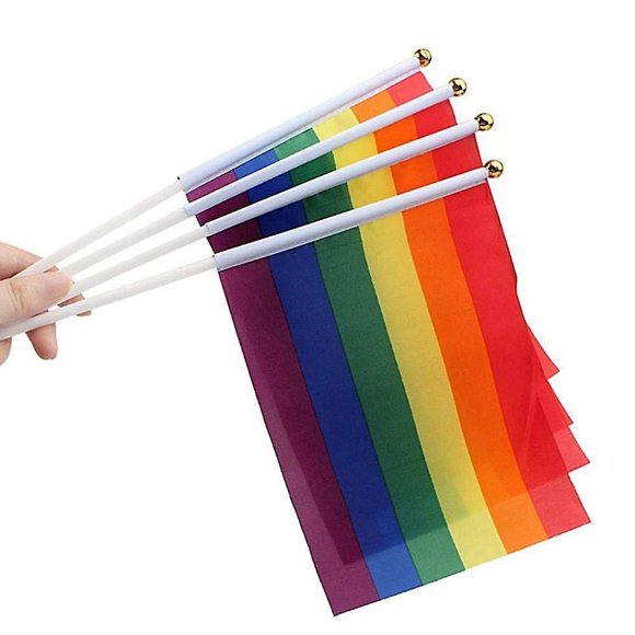 Vivid Color Uv Resistant Rainbow Flags Peace Multicolored Flags Bright Colors Parade Banners Flags, 10pcs