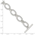 thumbnail image 2 of 925 Sterling Silver 7.5 Inch Polished Fancy Link Bracelet Toggle 12mm Wide Link Bracelet for Women, 2 of 2
