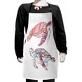 thumbnail image 1 of Turtle Kids Apron, Hand Painted Watercolor Artwork of 2 Turtles Pastel Underwater Theme, Boys Girls Apron Bib with Adjustable Ties for Cooking Baking Painting, Pink Fuchsia Purple, by Ambesonne, 1 of 2