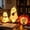A-Multicolor, variant on Halloween Ghost Pumpkin Figurine Night Light Decor, 3D Cute Ghost Reading Book Lamps, Small Spooky Ghost Warm Lighted Lamp Indoor Figurine for Home Party Holiday Table