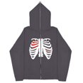 thumbnail image 1 of Sudadera con esternón oscura Y2K europea y americana, sudaderas con capucha para hombres y mujeres, pareja gótica, sudadera con cremallera larga de gran tamaño Harajuku, 1 of 5
