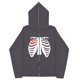 thumbnail image 1 of Sudadera con esternón oscura Y2K europea y americana, sudaderas con capucha para hombres y mujeres, pareja gótica, sudadera con cremallera larga de gran tamaño Harajuku, 1 of 5