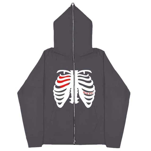 Sudadera con esternón oscura Y2K europea y americana, sudaderas con capucha para hombres y mujeres, pareja gótica, sudadera con cremallera larga de gran tamaño Harajuku