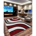 thumbnail image 5 of Modern 5D Shaggy Abstract Geometric Rug for Living Room Bedroom Design 6417 (8x10 (7'8"x10'8"),Red), 5 of 7