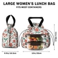 thumbnail image 5 of Pioneer Flower Floral Print Pattern Drawstring Lunch Bag Women - Drawstring Lunch Bag Insulated for Work Office - Stain-Resistant Large Lunchbags for Women with Multi-Pockets, 5 of 6