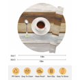 thumbnail image 6 of 13 Inch Round Placemats Set of 6, Vintage Brown Wood Non Slip Heat Insulation PP Table Mats, Farmhouse Wooden Plank Rustic Washable Place Mats for Kitchen Dining Party Table Decor, 6 of 7