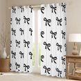 thumbnail image 2 of jejeloiu Kawaii Cartoon Bowtie Curtains Pack of 2 (42x84 Each),Cute Black Bow Curtains Blackout For Girl Kids, 2 of 6