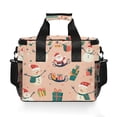 thumbnail image 7 of FORMRS Insulated Cooler Bag 24 Cans Capacity Soft Leakproof Lunch Box with Side Pockets, Beige Christmas Snowman, 7 of 7
