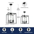 thumbnail image 3 of Melucee 5-Light Black Farmhouse Chandelier, Iron Lantern Pendant Light Rustic Cage Adjustable Height, 3 of 6