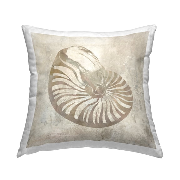 Stupell Industries Nautilus Seashell Illusion Decorative Printed Throw Pillow Design by Carol Robinson.