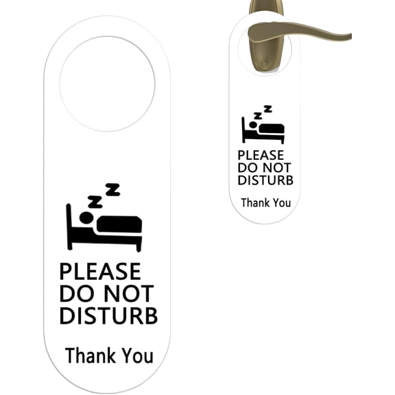 Do Not Disturb Door Sign, Double-Sided Acrylic Hanger for Office Home