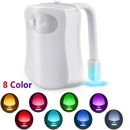 

TNHYEI Motion Sensor Waterproof Smart LED Luminaria Lamp with Backlight for Toilet Bowl Toilet Seat Night Light in 16 Colors