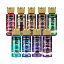 DecoArt Dazzling Metallics Bold Metallics Acrylic Paint Set, 9 Colors, 2 fl oz