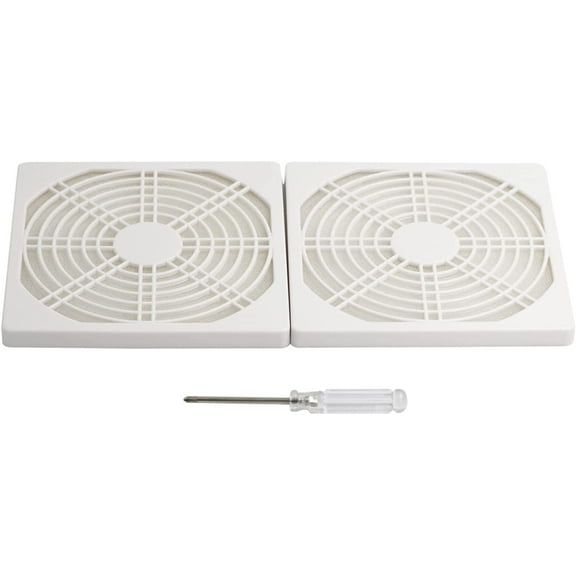 120mm Computer Cooling Fan Dust Filter Grill 4.92inch PVC Mesh Filter Guard 3 in 1 Fan Dust Proof Cover White