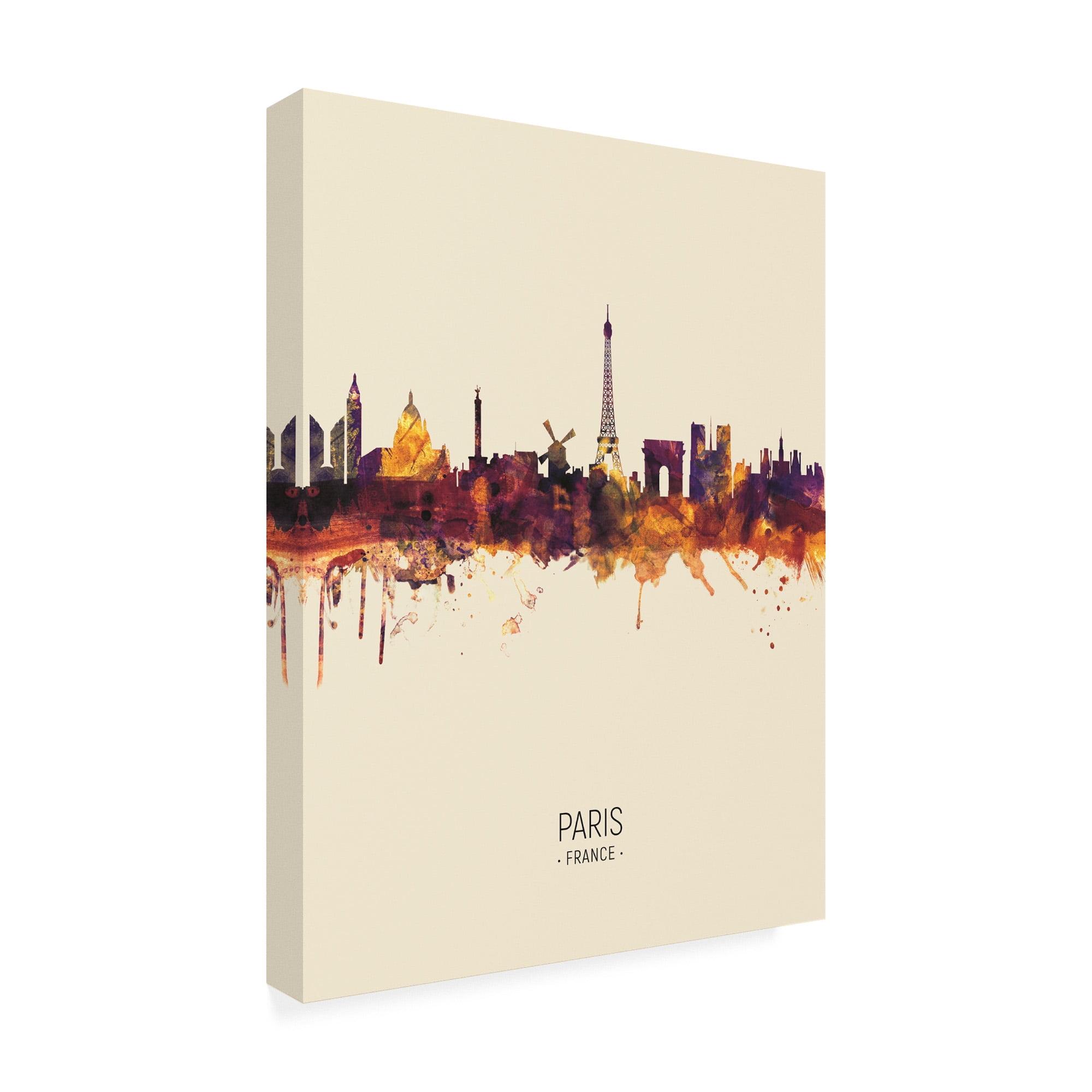 Trademark Fine Art 'Paris France Skyline Portrait III' Canvas Art by Michael Tompsett