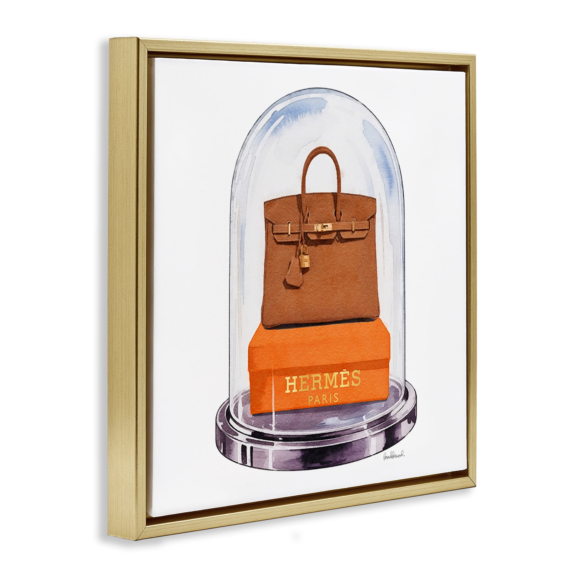 Stupell Industries Luxury Handbag Dome Gold Framed Floater Canvas Wall Art, design by Amanda Greenwood