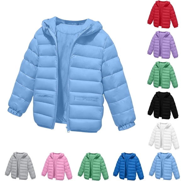 Mifsaly Baby Boys Girls Warm Puffer Jackets Zip Up Hooded Winter Coat Fall Winter Classic Going Out Back to School Daily Outfits with Pockets