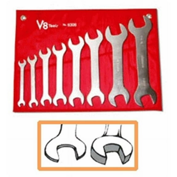 V8 Hand Tools VHT-8308 SAE Thin Wrench Set, 8 Piece