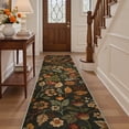 thumbnail image 3 of KUETH 2.5x10 Vintage Floral Runner Rugs Machine Washable Rugs for Living Room, Non Slip Flat Pile Rug with Rubber Backing, Boho Rug for Entryway Hallway Kitchen and Corridor, 3 of 12