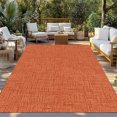 thumbnail image 3 of Pumpkin Orange Solid Indoor Outdoor Rugs 5x7 Ft, Minimalist Cloth Orange Red Linen Texture Outdoor Patio Rugs Mat Washable Outside Area Rugs Carpet for Porch Deck RV Camping Pool Balcony Backyard, 3 of 9