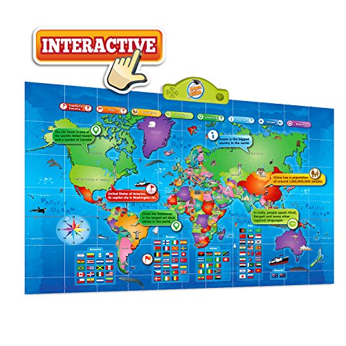 Kids Interactive Talking World Map Touch Activated Geography for Kids 