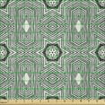 thumbnail image 2 of Ambesonne Geometrical Fabric by the Yard Microfiber, Floral Hatched Motifs, 3 Yards, Sage Green Grey, 2 of 4