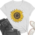 thumbnail image 5 of Women's T Shirts Print Summer Casual Short Sleeve Crew Neck Pullover Tops Loungewear Holiday Going out Shirts, Gifts for Her, 5 of 6