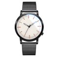 thumbnail image 1 of Reloj de pulsera de cuarzo con esfera de aleación simple para hombre, moda de ocio, decoración (negro y blanco), 1 of 8