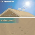 thumbnail image 4 of 10'x20' Carport Canopy Replacement Top Cover for Car Garage Shelter Party Tent with Ball Bungees (Only Top Cover, Frame is not Included) Beige, 4 of 8
