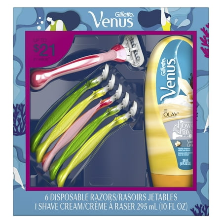 Gillette Venus Tropical Women's Disposable Razors Holiday Gift (Best Razor For Women's Pubic Area)