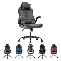 CL.HPAHKL Video Gaming Chair, Office Chair High Back PU Leather Ergonomic Computer Chair with Lumbar Support, Height Adjustable PC Game Chair Gaming Chair for Adults, Grey
