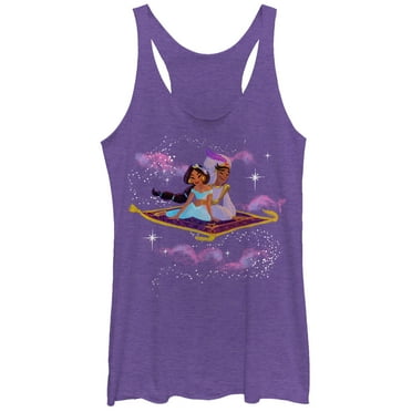 Women's Aladdin Magic Carpet Ride  Racerback Tank Top Purple Heather Large