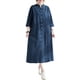 thumbnail image 1 of Vestido de mujer Vestido camisero de mujer con bolsillos Vestido con botones de manga 3/4 Camisas largas informales de vacaciones vintage 1 1, 1 of 5