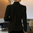 thumbnail image 6 of MORTTIC - Women's Single-Breasted Long Sleeve Jacket with Lapel Collar, Elegant Fall/Winter Blazer for Work & Casual, 6 of 6