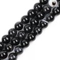 thumbnail image 3 of K-KED Natural Black Stripe Agate Onyx Gemstone Spacer Loose Round Beads Strand 15"-6 mm, 3 of 6
