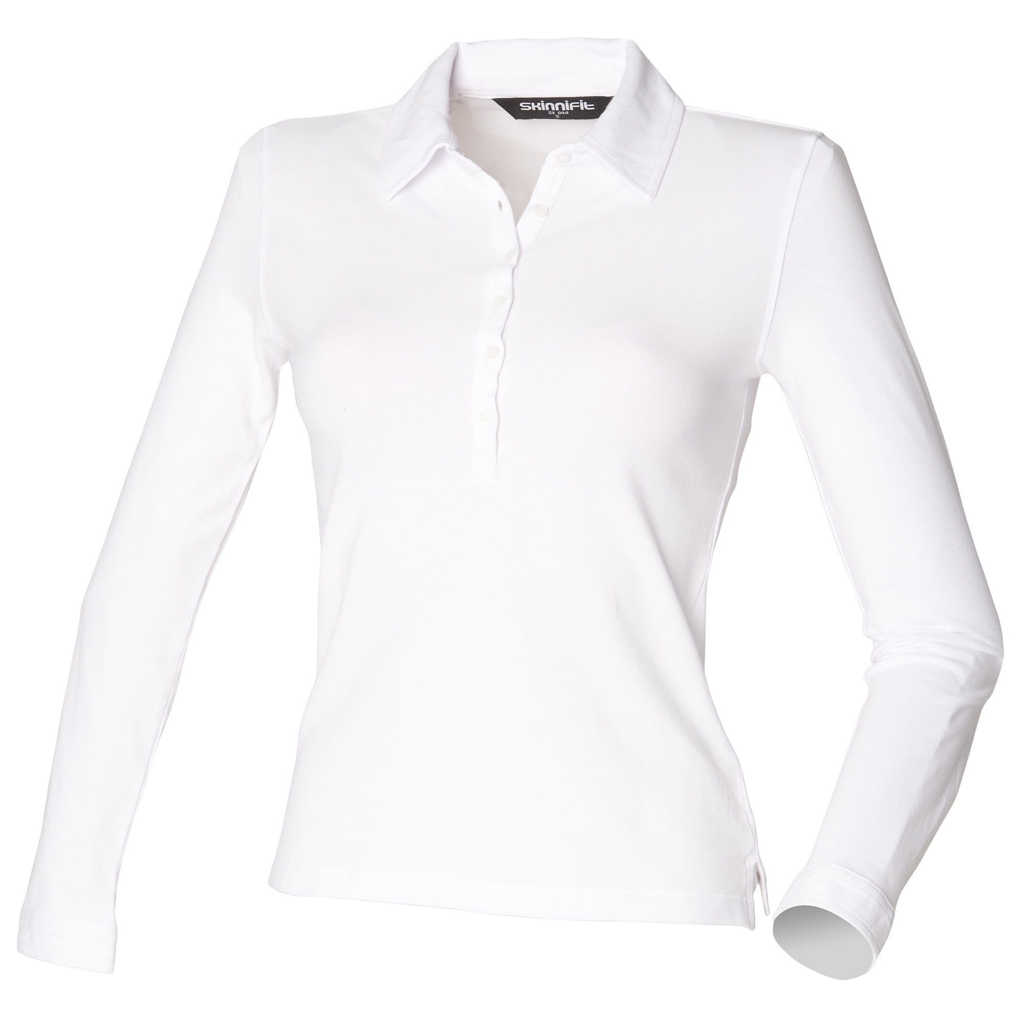 white polo shirt long sleeve women's