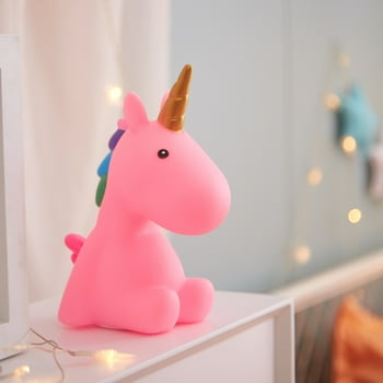 Your Zone Kids Unicorn 3D LED Color Changing Mood Lamp, Pink, 8.2"H