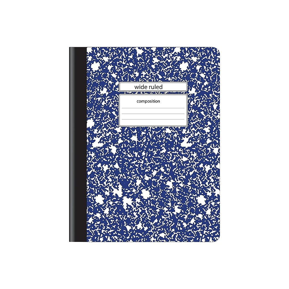Staples Composition Notebook 9.75" x 7.5" Wide Ruled 100 Sh. Blue
