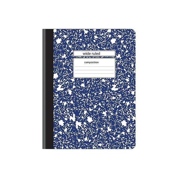 Staples Composition Notebook 9.75" x 7.5" Wide Ruled 100 Sh. Blue