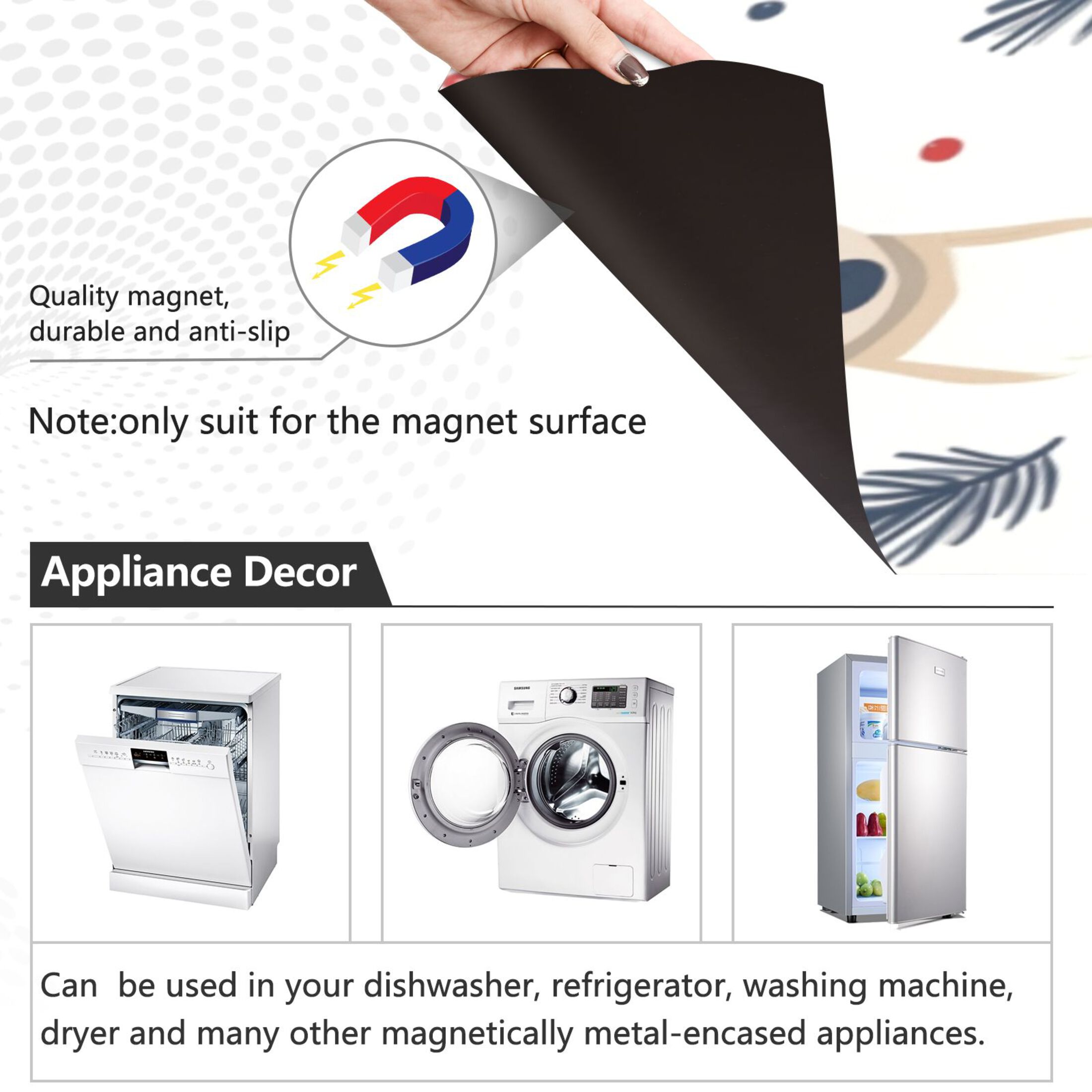 Dishwasher Magnetic Sticker 23x26 Inch Refrigerator Magnetic Sticker Washing Machine Magnetic Sticker Kitchen Panel Magnetic Sticker Home Decor Christmas Deer Seamless